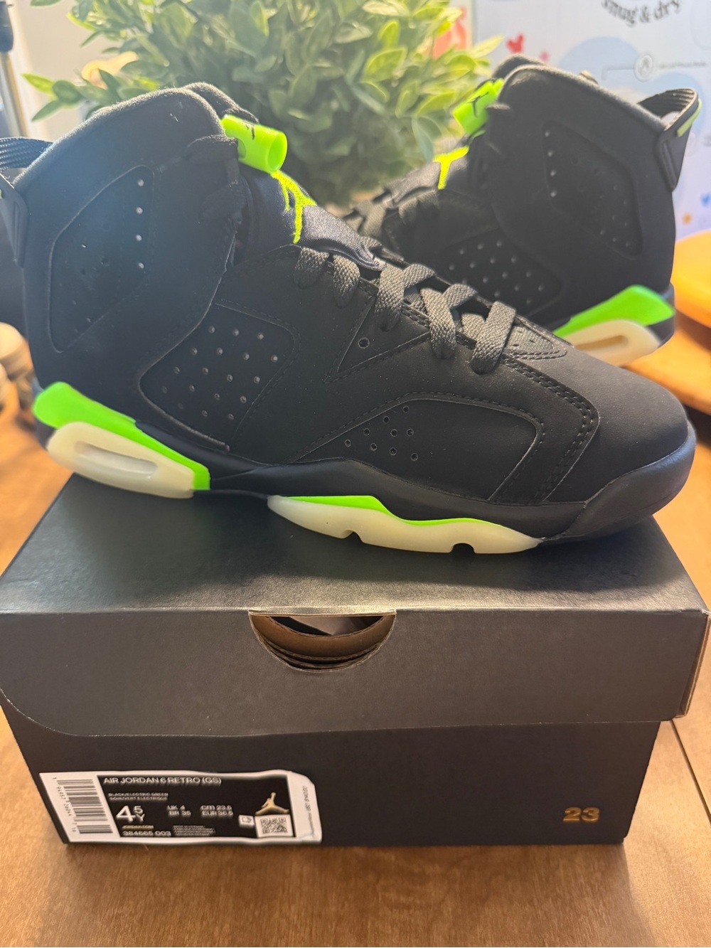 Size 4.5 (GS) - Jordan 6 Retro Mid Electric Green